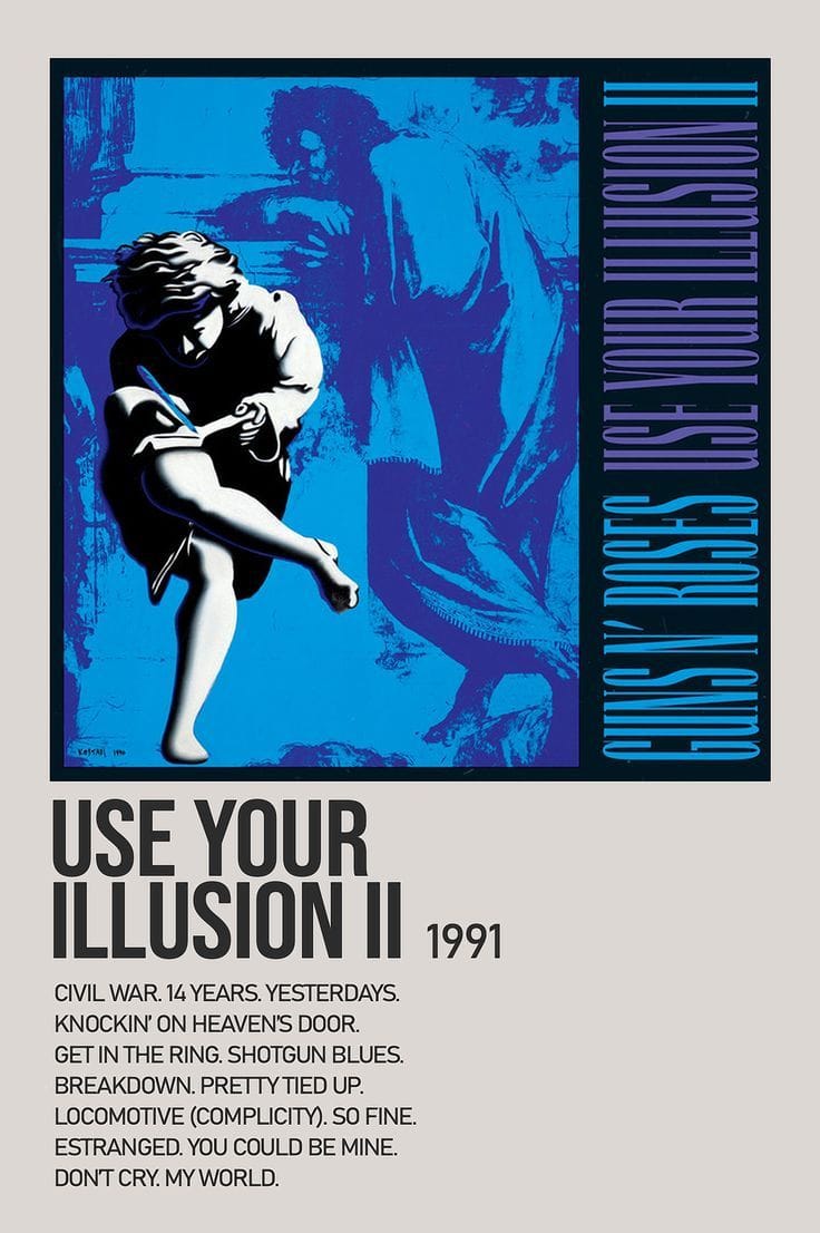 Use Your Illusion II By Guns N' Roses Minimalist Album Poster