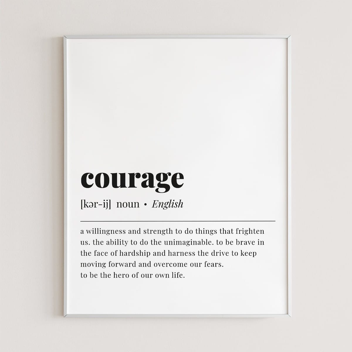 Courage Definition Print Instant Download