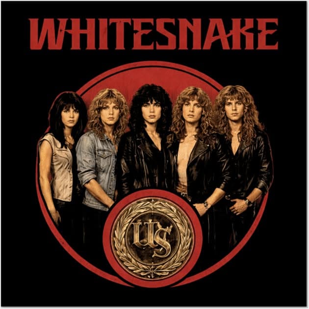 Whitesnake Classic Rock Band Portrait Vintage Poster