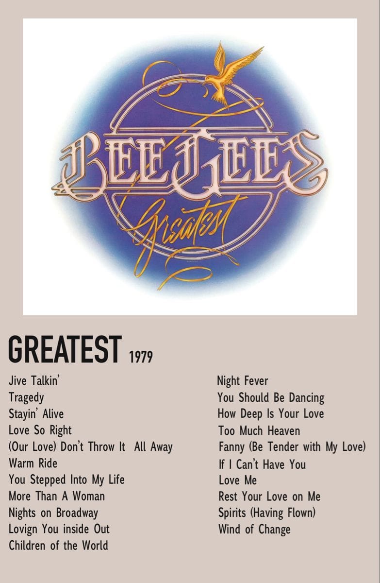 bee gees greatest minimalist album poster