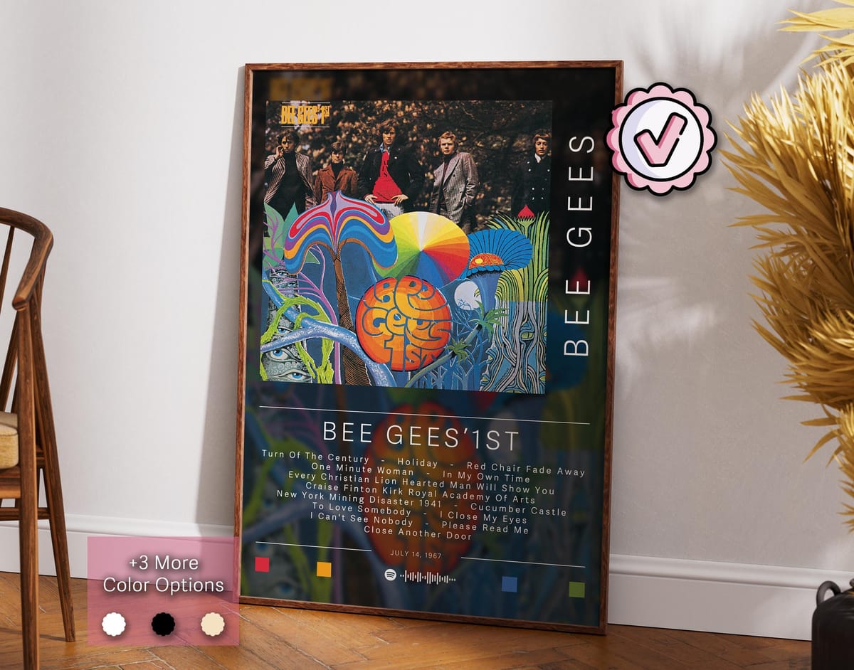 Bee Gees Poster | Bee Gees ' 1st Poster | Album Poster Prints | Wall Decor Posters | Album Cover Gift | Rock Music Poster