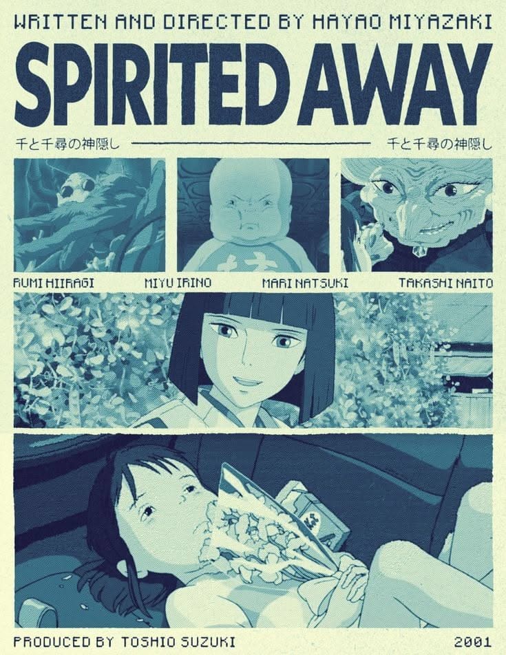 Spirited Away Japanese Anime Poster  Retro Pop Culture Wall Art  Otaku Room Decor  Gift for Anime Fans  Poster Wall Art Ideas