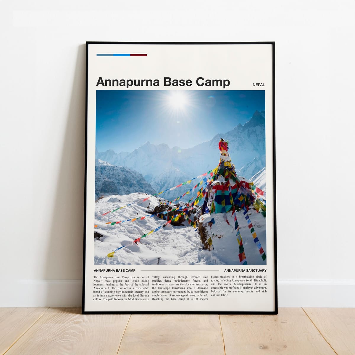 Annapurna Circuit Poster -- Nepal Hiking Wall Art