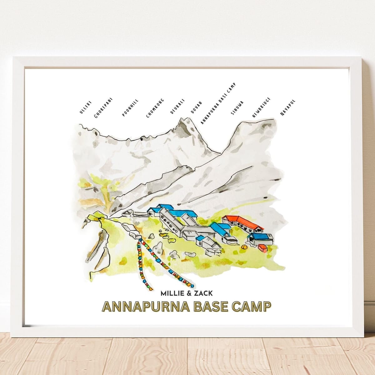 Personalized Annapurna Base Camp trek Print - Custom Digital Trail Wall Art - Nepal Trek Poster - Printable Hiking Gift - Digital Download