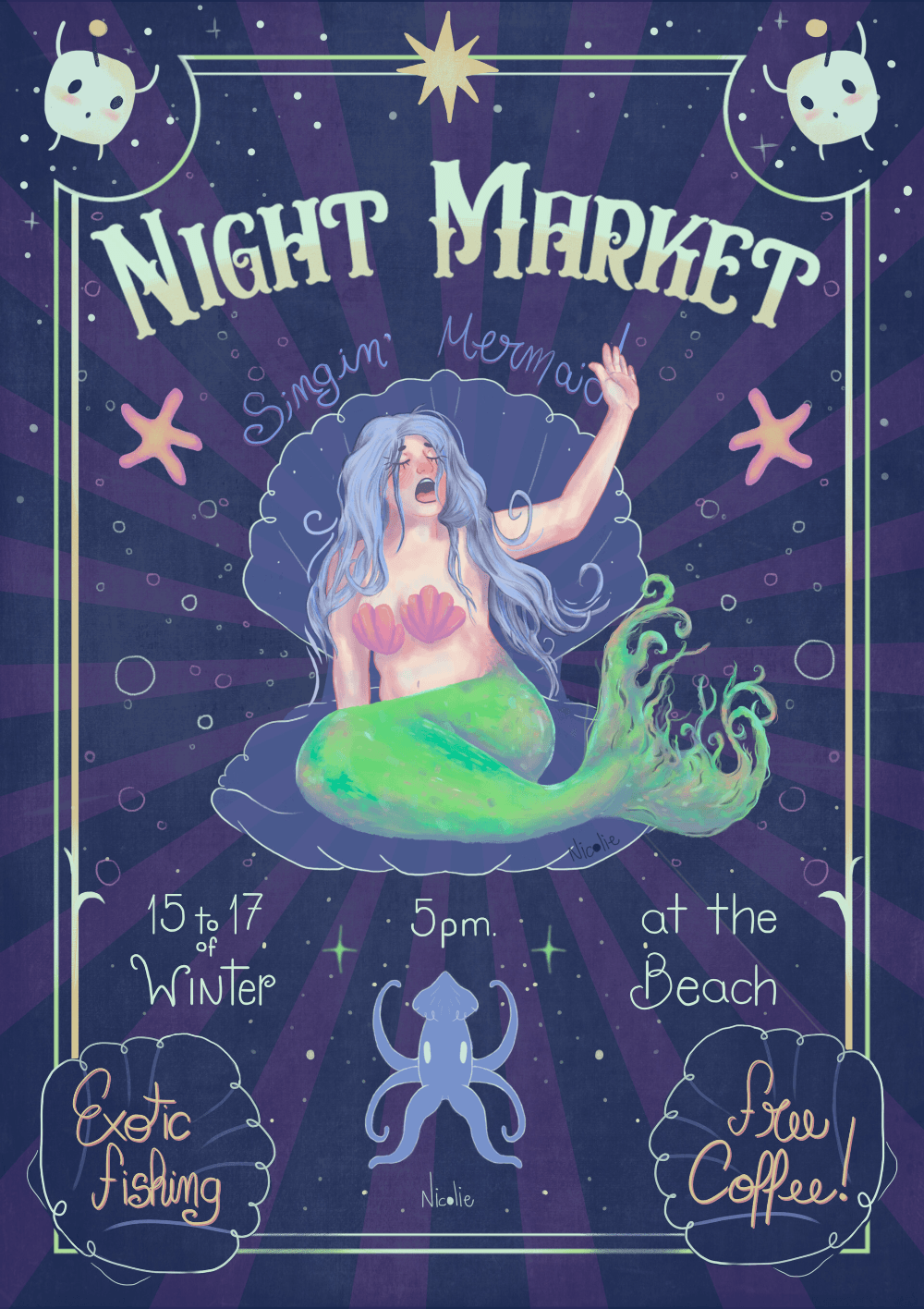 Night Market poster - Stardew Valley, Nicolie Santana