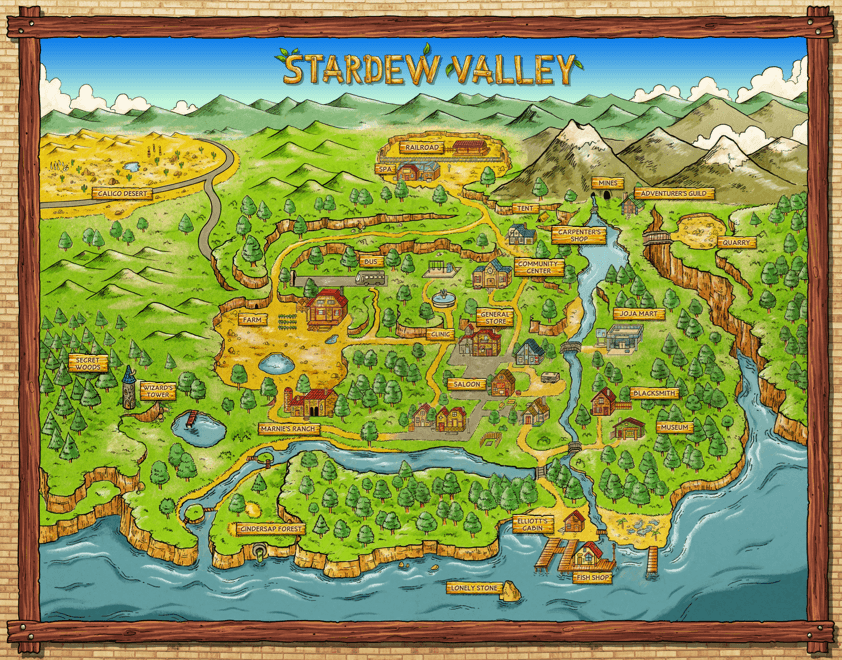Stardew Valley Official Map - Adam Rufino