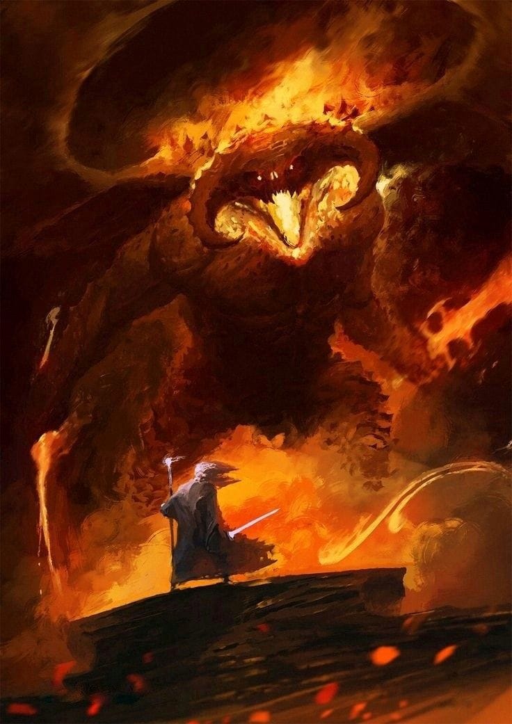 Gandalf vs the Balrog (by Alan Marson, Dark Lord Studios)